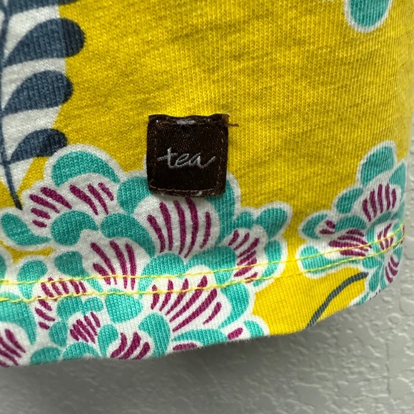 Tea Collection Girls Dress Size 7 Blue Striped Floral Print Long Sleeve - Picture 3 of 4